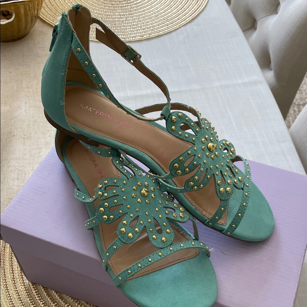 Green Studded Sandals